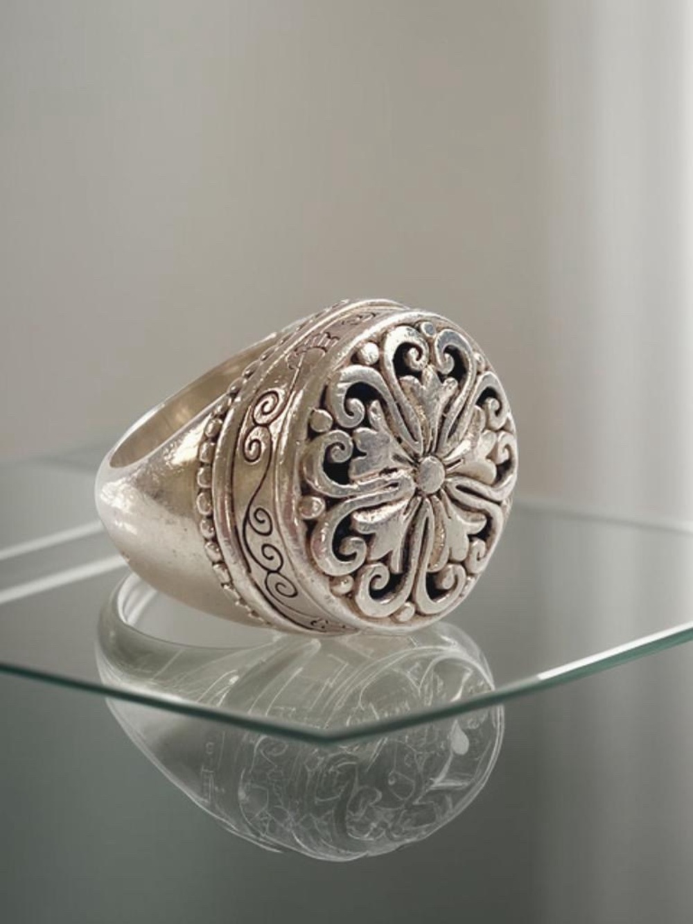Brighton RARE STERLING SILVER Retired Statement Ring. Size 6 - Picture 9 of 10